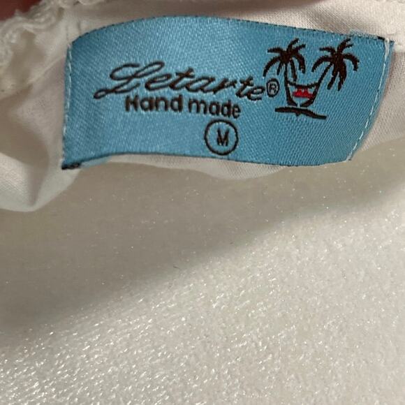 Letarte Handmade Swim Cover Up Med embroidered sequin starfish resort vacation - Picture 6 of 8